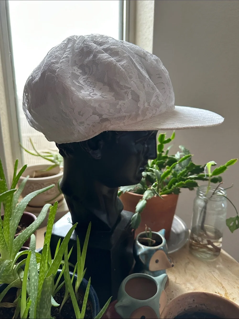 Funky White Lace Sun Hat